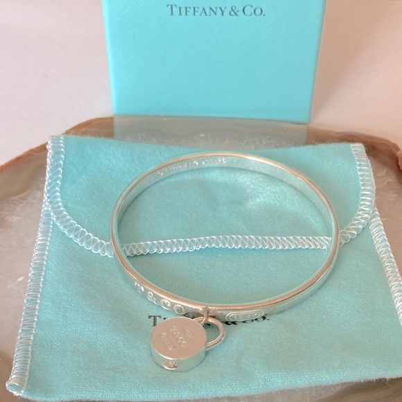 Tiffany & Co 1837 Round Padlock Bangle Bracelet - Picture 1 of 6